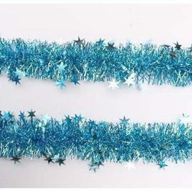 11Cm+9Cm*2M*6Ply Shiny Christmas Pet Tinsel With Stars Ornaments, Blue, Silver, Gold, Purple, Red, Light Blue - Sallys Home