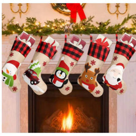 16*11cm Christmas Hanging Stocking With Printing & Design - Sallys Home