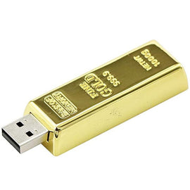 16GB Flash Disk, Gold Ingot Bar Retractable - Sallys Home