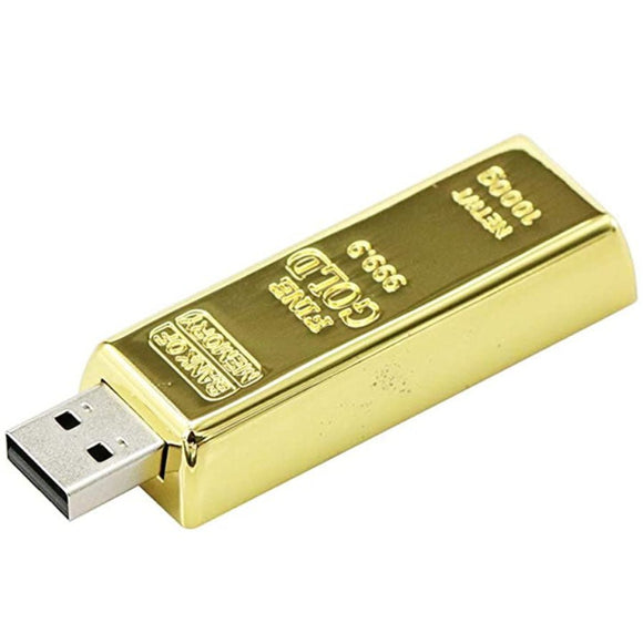16GB Flash Disk, Gold Ingot Bar Retractable - Sallys Home
