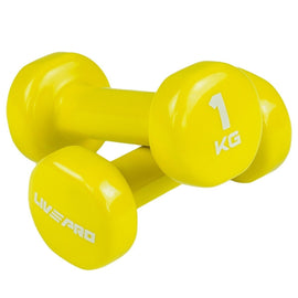 1KG STUDIO VINYL DUMBBELL COLOURED SET PAIR LIVEPRO - Sallys Home