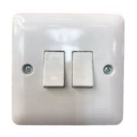 2 Gang 2 Way Switch With PC Frame Sunpower - Sallys Home