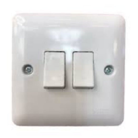 2 Gang 2 Way Switch With PC Frame Sunpower - Sallys Home