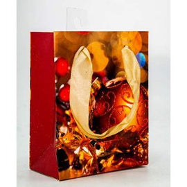 210G,Paper Bags,14*11*6Cm (Gold Ball With Glitter) Red - Sallys Home