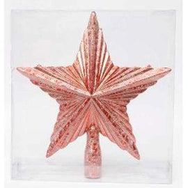 22Cm Brick Red Flash Wrinkle Tree Top Star - Sallys Home
