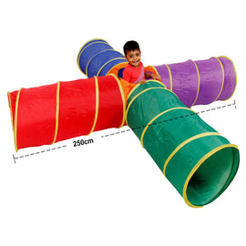 4 way Kids Play Tunnel – Size : 250cm (L) x 250cm (W) x 60cm (D) - Sallys Home