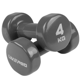 4KG STUDIO VINYL DUMBBELL COLOURED SET PAIR LIVEPRO - Sallys Home