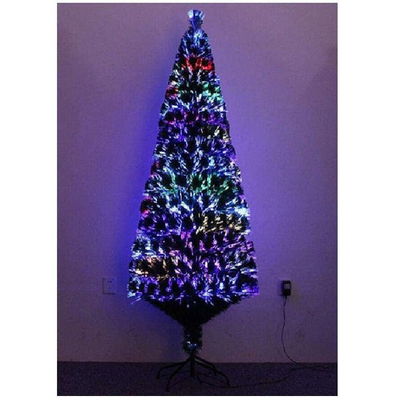 5ft Multi - Plastic Fiber Optic Christmas Tree, Silver - Sallys Home