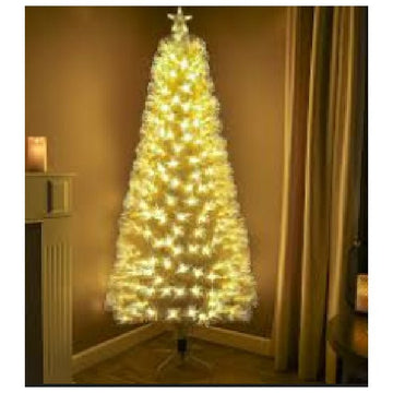 6Ft Golden Leaf Fiber Optic Christmas Tree With Tree Top Star - Sallys Home