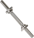 14" THREADED CHROME DUMBBELL BAR PAIRS WITH RING COLLARS WEIGHTBAR-2