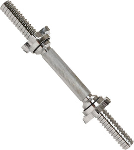 14" THREADED CHROME DUMBBELL BAR PAIRS WITH RING COLLARS WEIGHTBAR - 0