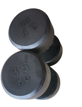 FIXED ROUND RUBBER COATED ERGONOMIC DUMBBELL PAIR - 0