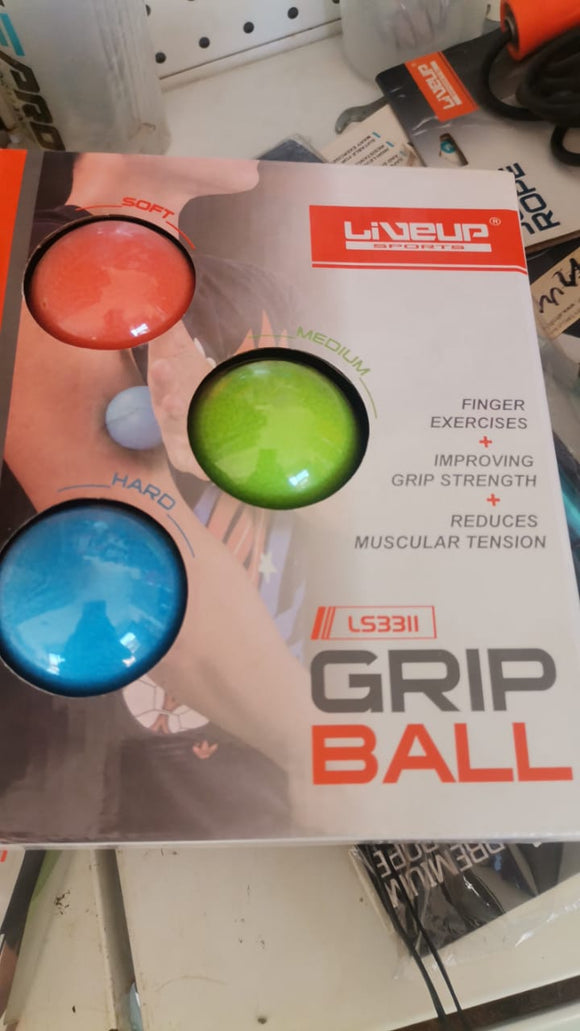 LIVEUP EXERCISER THERAPY GRIP BALL SET OF THREE LEVELS