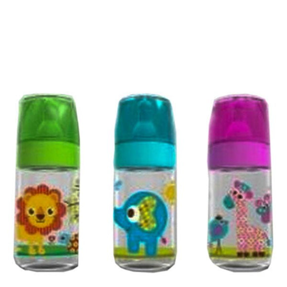 Baby and Child Regular Neck Bottle, W/ Silicone Nipple And Star Hood 4Oz Jungle Buddies - Sallys Home