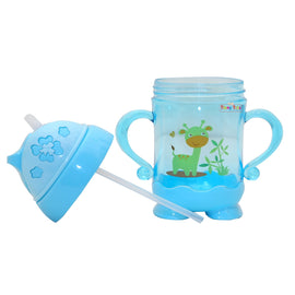 Baby Feeding Bottle With Silicone Nipple, Character Hood, Cap With Handle 4Oz Jungle Buddies - Sallys Home