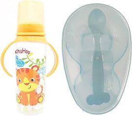 Baby Feeding Bottle With Silicone Nipple, Character Hood, Cap With Handle 8Oz Jungle Buddies - Sallys Home