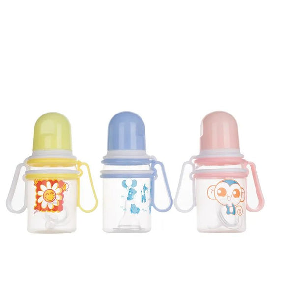 Baby Feeding Bottle With Silicone Nipple, Character Hood, Cap With Handle 8Oz Jungle Buddies - Sallys Home