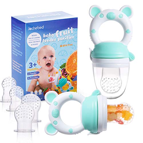 Baby Fruit Food Feeder Pacifier - Fresh Food Feeder, Infant Fruit Teething Teether Toy for 3 - 24 Months, 6 Pcs Silicone Pouches for Toddlers & Kids & Babies, 2 - Pack - Sallys Home