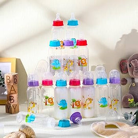 Baby Kids Feeding Bottle With Silicone Nipple, Character Hood, Cap 8Oz Jungle Buddies Pp, Silicone - Sallys Home