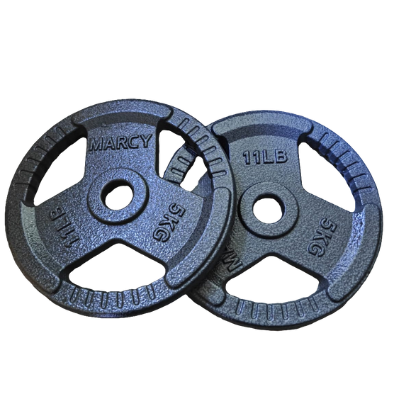 STANDARD CAST IRON TRIP GRIP BARBEL PLATE PAIR