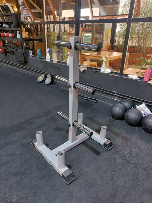 BARBELL PLATE WEIGHT STORAGE STAND WEIGHTBAR - Sallys Home