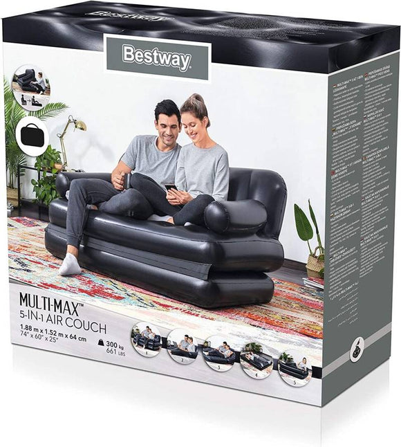 Bestway Multi - Max 5 - in - 1 Air Inflatable Sofa Couch Bed with Pump - Sallys Home