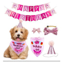Birthday Set Hat, Bow Tie, Kerchief, Banner Blue, Pink - Sallys Home