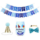 Birthday Set Hat, Bow Tie, Kerchief, Banner Blue, Pink - Sallys Home