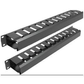 Cable Manager Steel Black Open Type 482x58mm - Sallys Home