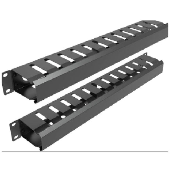 Cable Manager Steel Black Open Type 482x58mm - Sallys Home