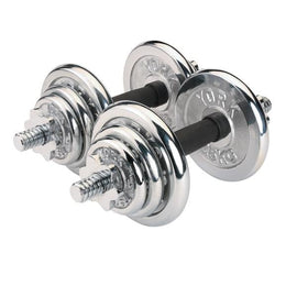 CHROME PLATED 30KG ADJUSTABLE DUMBBELL SET - Sallys Home