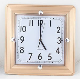 Clock 355F1, Large Black Square, Black Numbers - Sallys Home