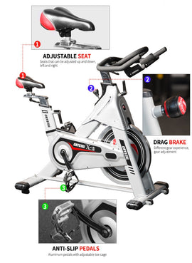 Crystal X - 5 Commercial 20kg FlyWheel Spin Bike KFx - Sallys Home