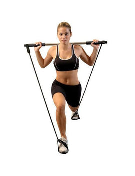 Fit Stick Pilates Alloy Bar Kit with Resistance Band Adjustable Exercise Stick Liveup - Sallys Home