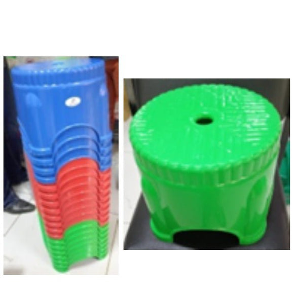 Foot Rest / Stool / Bath Chair, 26Cm Height, 30Cm Dia Approx, 3 Colors, Blue, Red Or Green - Sallys Home