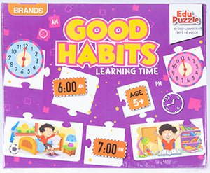 Good Habits Learning Time Edu Puzzle, 10 Self Correcting Sets Of Puzle - Sallys Home
