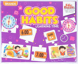Good Habits Learning Time Edu Puzzle, 10 Self Correcting Sets Of Puzle - Sallys Home