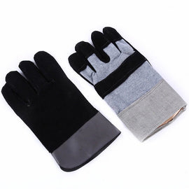 Grey Industrial Welding Leather Gloves With Lining 10 Inch - Sallys Home