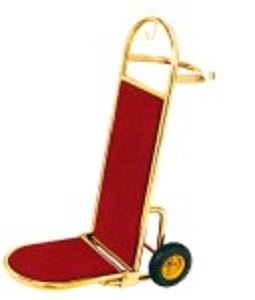 Hand Trolley Stainless Steel Gold Color With Red Carpet - Sallys Home