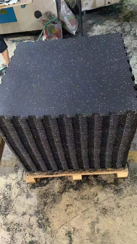 HIGH DENSITY INTERLOCKINT GYM RUBBER FLOOR EXERCISE MATS 15mm 1SQM - Sallys Home