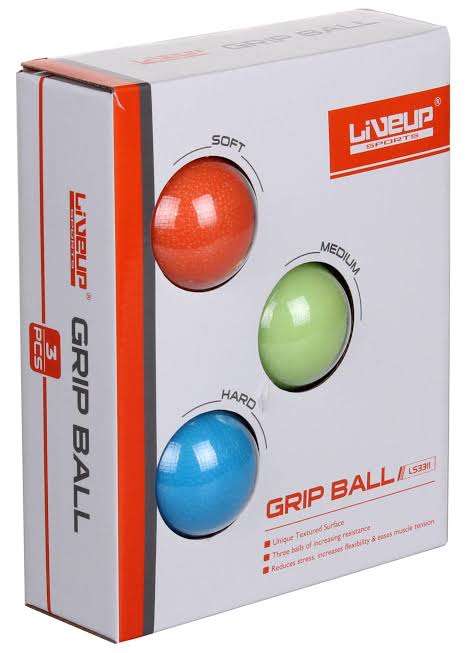 LIVEUP EXERCISER THERAPY GRIP BALL SET OF THREE LEVELS