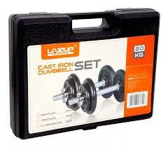 LIVEUP ADJUSTABLE 20KGS DUMBBELL SET WITH PACK CARRY CASE
