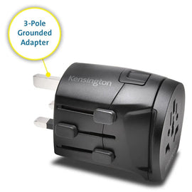 Kensington k38237ww Black Power Plug Adapter for Socket (60mm, 65mm, 55mm) - Sallys Home