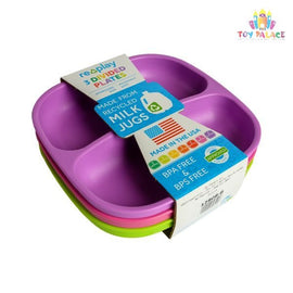 Kids Baby Feeding Divided Plate W/Swoopy Fork & Spoon Jungle Buddies - Sallys Home