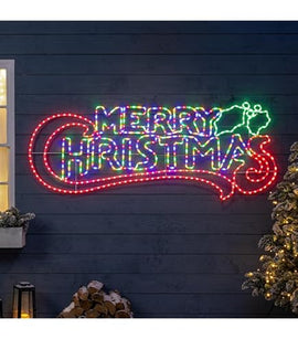 Led Motify Merry Christmas Lights ,Size:70*150Cm, 1.5M Plug Wire Length - Sallys Home