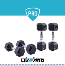 LIVEPRO FIXED HEX RUBBER COATED DUMBBELL PAIR - Sallys Home
