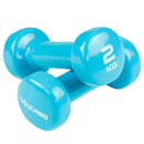 2KG STUDIO VINYL DUMBBELL COLOURED SET PAIR LIVEPRO-1