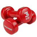 3KG STUDIO VINYL DUMBBELL COLOURED SET PAIR LIVEPRO-1