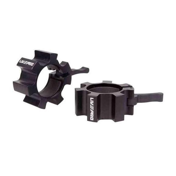 LIVEPRO OLYMPIC BARBELL LOCK COLLARS STOPPER FASTENER WEIGHTBAR PAIR - Sallys Home