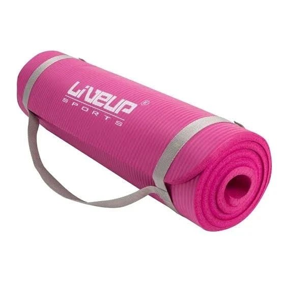 LIVEUP ANTI - SLIP YOGA SPORTS EXERCISE MAT 12MM 180 x 60 PINK - Sallys Home